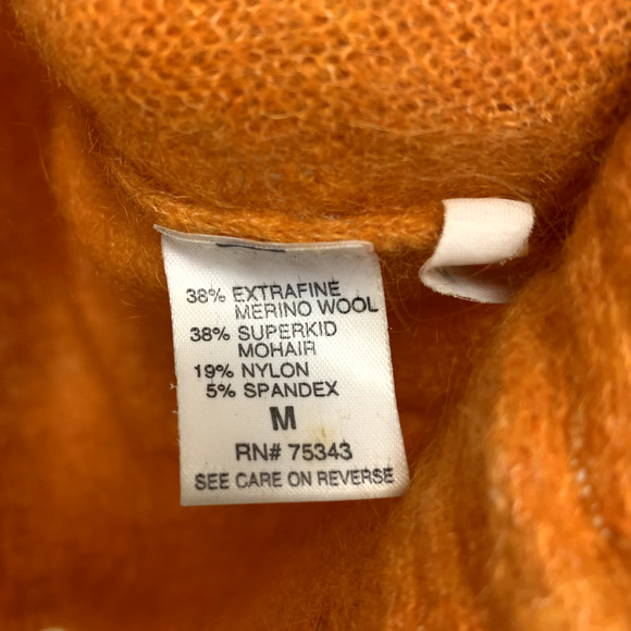 Bianco & Blu Wool Mohair Blend Long Sleeve Knit Sweater Italy Orange Size Medium - Picture 3 of 7